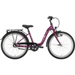 Noxon Vélos Enfant 24 Pouces Aurora Wave 24" 3 Vitesses Enfant, Rouge