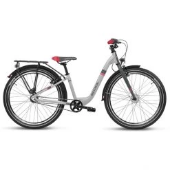 Scool Vélos Enfant 24 Pouces ChiX SL Alloy 24 7-S FW Enfant, Blanc/rouge