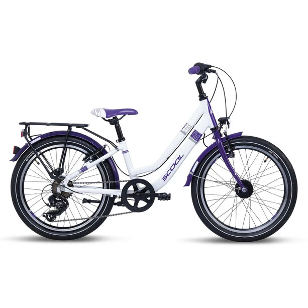 Scool Vélos Enfant 20 Pouces ChiX Twin 20-7S Enfant, Blanc/violet 3 Scool Vélos Enfant 20 Pouces ChiX Twin 20-7S Enfant, Blanc/violet