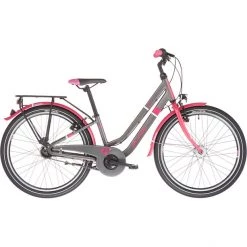 Scool Vélos Enfant 24 Pouces ChiX Twin Alloy 24 7-S Enfant, Gris/rose