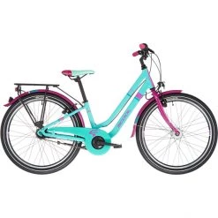 Scool Vélos Enfant 24 Pouces ChiX Twin Alloy 24 7-S Enfant, Turquoise/violet