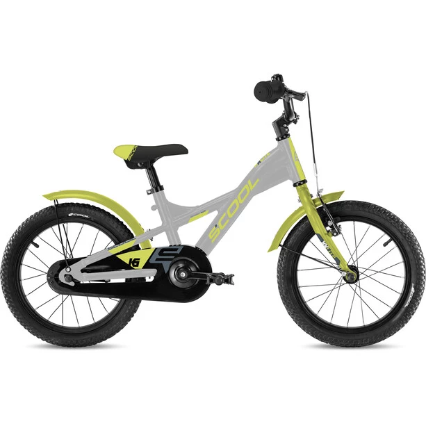 Scool Vélos Enfant 12-18 Pouces XXlite Alloy 16 Enfant, Argent/jaune 3 Scool Vélos Enfant 12-18 Pouces XXlite Alloy 16 Enfant, Argent/jaune