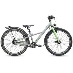 Scool Vélos Enfant 24 Pouces XXlite SL Alloy 24 7-S FW Enfant, Argent/vert